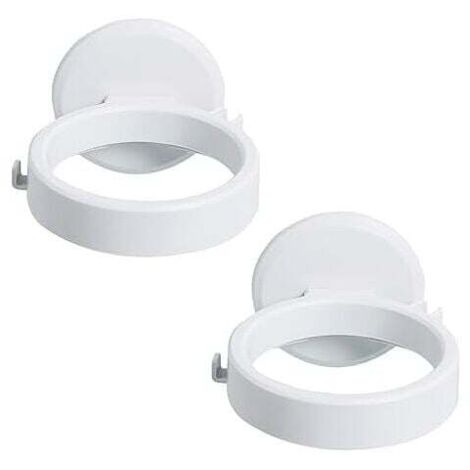 KZQ 9,5 x 2,5 cm 2 piezas soporte para secador de pelo, soporte para secador, soporte para secador, soporte autoadhesivo sin taladrar, soporte para secador de pared blanco