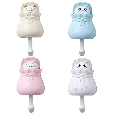 KZQ 9,5 x 6,5 x 5,5 cm, Confezione da 4 ganci da parete a forma di animali, ganci adesivi per bambini, ganci per asciugamani per bambini, ganci adesivi decorativi per bambini per cappotti, asciugamani