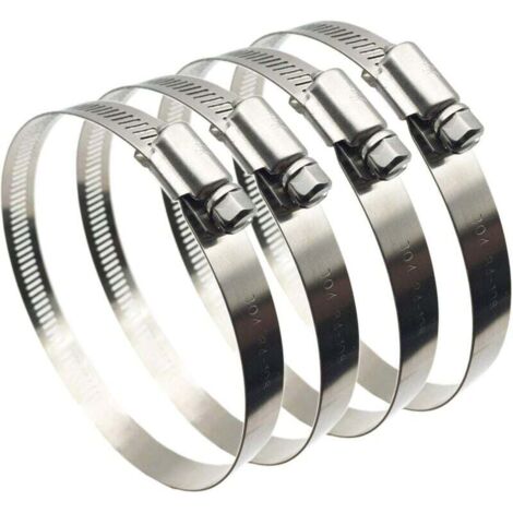 KZQ Abrazaderas de manguera ajustables de acero inoxidable 304 de 10-16 mm (diámetro), abrazaderas para conductos de aire, abrazaderas de manguera con engranaje helicoidal (4 unidades)