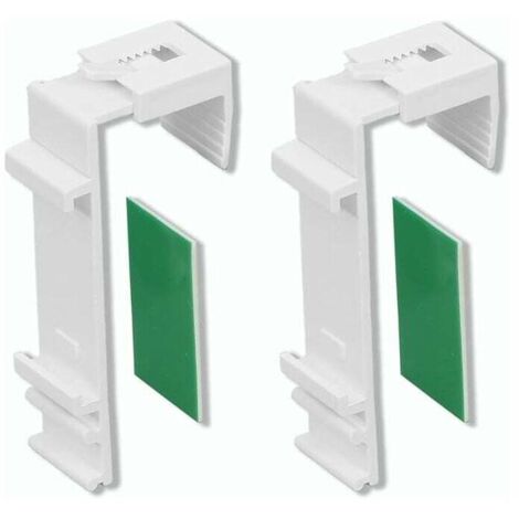 KZQ Abrazaderas largas para persianas enrollables Duo/Doble/S con riel de soporte de tela separado - con almohadilla adhesiva - no requiere taladrar - 1 par, 2 piezas - ajustable - color blanco
