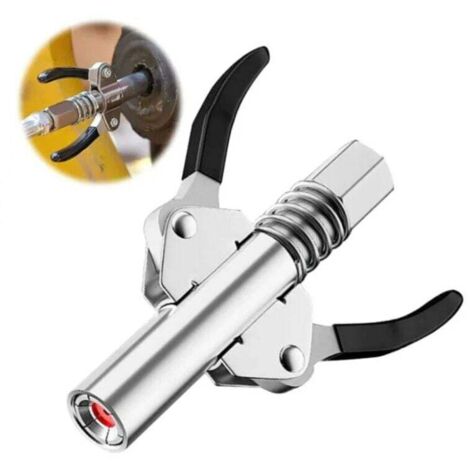 KZQ - Acoplador G de doble manija de alta presión para pistola engrasadora (1 unidad), fácil de montar y desmontar para todo tipo de pistolas engrasadoras.