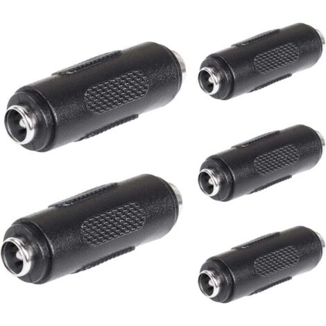 KZQ Adaptador de corriente CC de 4 piezas, conector hembra a hembra, conector hembra a hembra, adaptador CC de 5,5 x 2,1 mm, recto