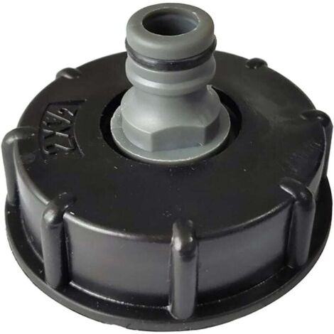 KZQ Adaptador de tanque IBC de plástico S60X6 con tapa de rosca gruesa a tanque de agua de 1/2" para válvula de tonelada IBC