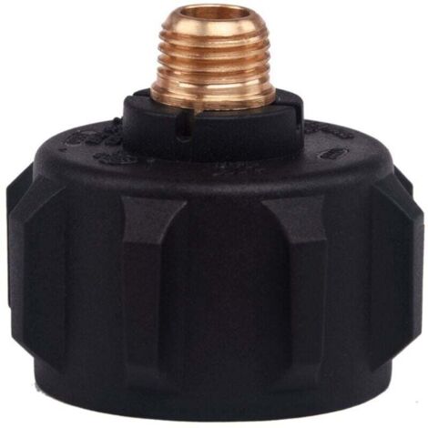 KZQ Adaptador de válvula reguladora de gas QCC1 con tuerca y rosca macho de 1/4 de pulgada, latón macizo