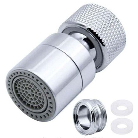 KZQ Aireador de fregadero de acero inoxidable antideslizante con modos de burbujeo, filtro giratorio de 360 grados, rociador de grifo con adaptador de boquilla, compatible con todos los grifos, pl