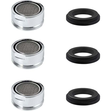 KZQ Aireador de grifo M24, de acero inoxidable, con filtro de acero inoxidable para ahorrar agua, para cocina y baño, rosca macho de 24 mm, 3 unidades