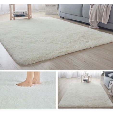 KZQ Alfombra morbida e spugnosa da 0,4 x 0,6 m per interni di bambini e bambine, antiscivolo, moderna, estetica, per la decorazione della casa, colore bianco roto.
