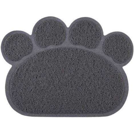 KZQ Alfombrilla antideslizante para arena de gatos, con forma de masa, para alimentar y beber agua, para perros, gatos y gatitos, 30 x 40 cm (gris)