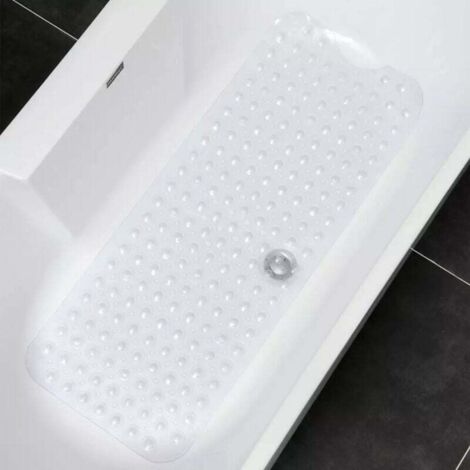 KZQ Alfombrilla de ducha, alfombrilla de baño antideslizante, alfombrilla de baño, alfombrilla de baño antideslizante para bañera, ventosas, antimoho, antibacteriana, 100 cm x 40 cm, transparente