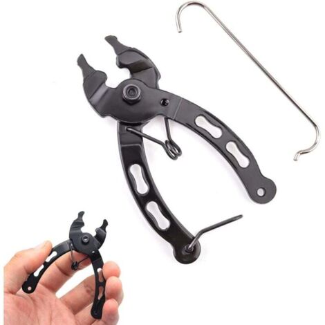 KZQ Alicates para cadena de bicicleta, alicates portátiles con gancho para cadena, para bicicletas de carretera, deportivas, de montaña, herramienta de reparación para quitar eslabones de cadena.