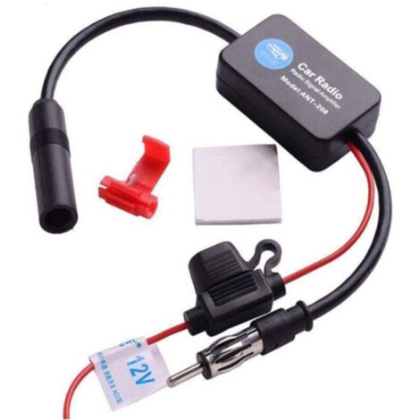 KZQ Amplificador de señal de radio para coche, antena de señal estéreo FM/AM para coche, amplificador de señal aérea de 12 V
