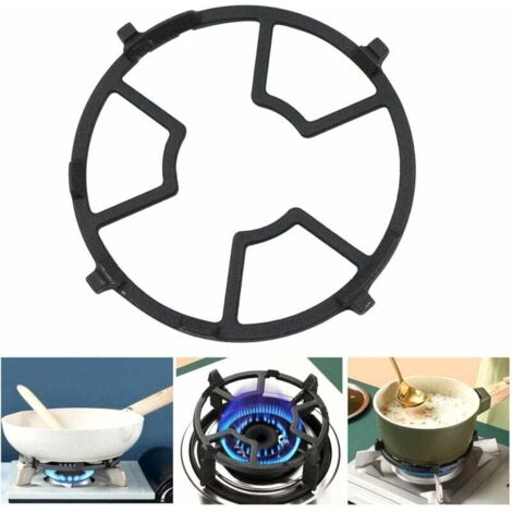 KZQ Anillo de soporte para estufa de gas - Rejilla redonda de hierro fundido de 17,5 cm para sartenes, adaptador de cocina de cuatro o cinco garras, apto para cocina, cafetera, horno, wok y olla p