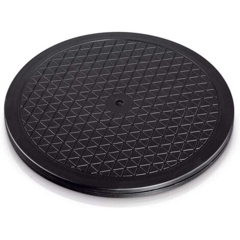 KZQ Bandeja redonda universal Hama (25 cm, talla S, peso soportado 25 kg (ideal para TV, altavoces, pantallas, electrodomésticos) negra (25 x 25 x 1,8 cm)