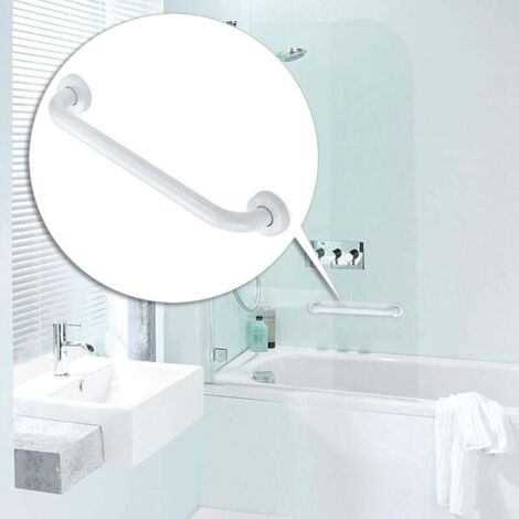 KZQ Barras de ducha para personas mayores con discapacidad, barra de apoyo, barras de ducha, seguridad en el baño, soporte para pasamanos, asistencia para el baño, 25 x 500 mm, blanco