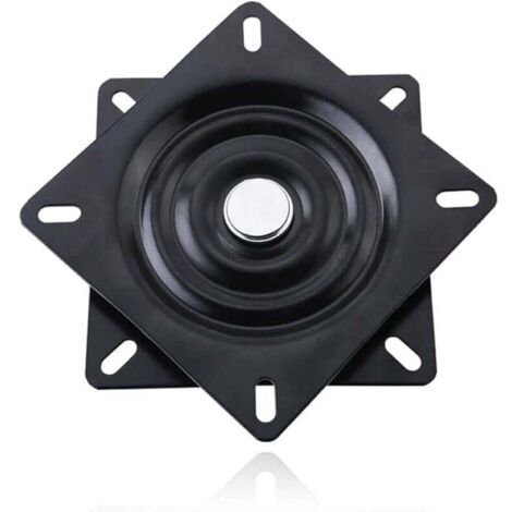 KZQ Base giratoria cuadrada de 15 cm con rodamiento para sofá, TV, muebles y taburetes de bar, color negro