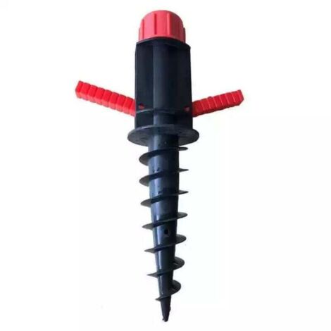 KZQ Base negra, soporte para sombrilla, montaje con rosca, toma de tierra, diámetros de 19 a 32 mm, camping, playa, rojo