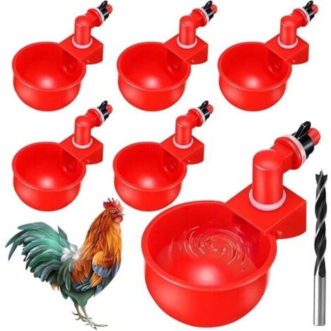KZQ Bebederos para pollos, bebederos automáticos para pollos, bebederos automáticos para pollos, kit de 6 piezas para hacer uno mismo, bebederos automáticos para aves de corral.