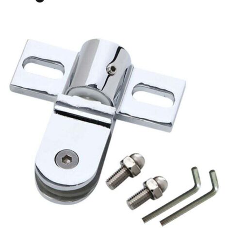 KZQ Bisagra pivotante para puerta de ducha de cristal, color plata, 7,8 x 6 cm