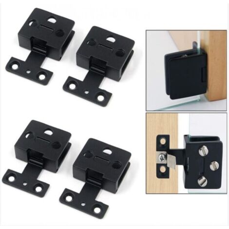 KZQ Bisagras per ante di vetrine, 4 pezzi, abrazaderas per cantinette, bisagras per finestre, bisagras per porte, zinco nero casuale, senza bisogno di forare l'affilatore