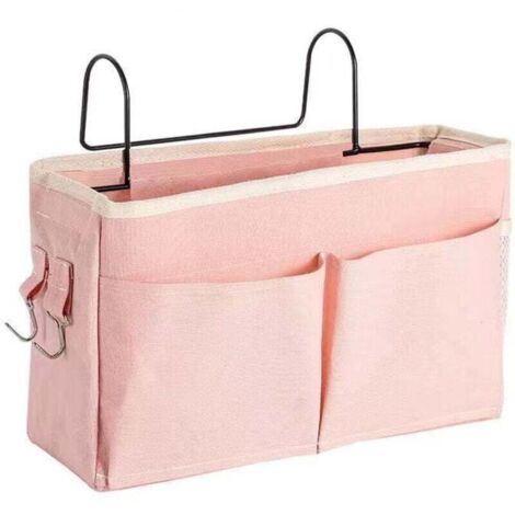 KZQ Bolsa de almacenamiento colgante multifunción para dormitorio universitario, organizador de revistas y libros, color rosa
