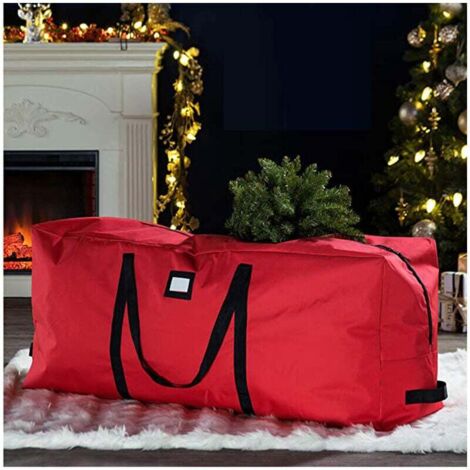 KZQ Bolsa de almacenamiento para árbol de Navidad. Árbol de Navidad desmontado Contenedor de almacenamiento de árboles Material Oxford 600D duradero Caja de almacenamiento navideña resistente (