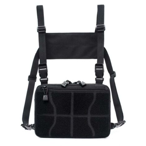 KZQ Bolsa de pecho táctica, bolsa de pecho, arnés militar, bolsa de pecho para hombres, aparejo de pecho antirrobo, bolsa de pecho táctica para radio, walkie-talkie, teléfono