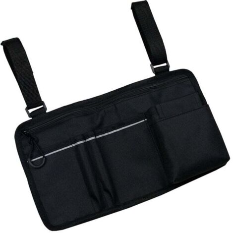 KZQ Bolsa para silla de ruedas, práctica bolsa para silla de ruedas, multiusos, para colgar, con clip para portavasos, antidesgaste, para silla de ruedas, para cochecito, con reposabrazos multiuso