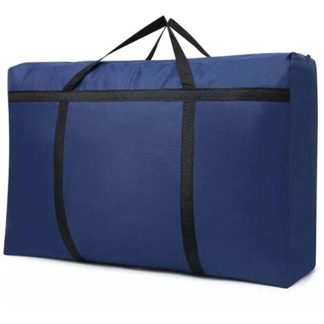 KZQ Bolsas grandes de 150 l con cremallera para guardar colchas, plegables y con asa reforzada, ideales para debajo de la cama, para ropa de cama, mantas, telas y almohadas, color azul (90 x 58 x