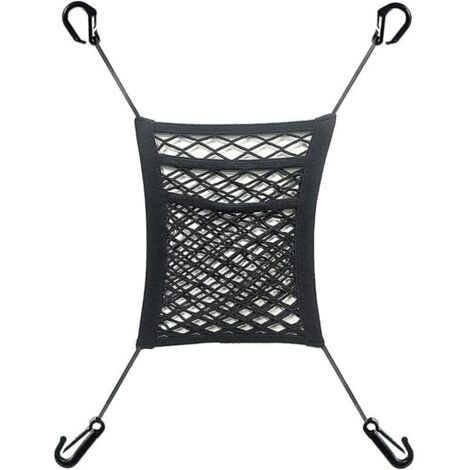 KZQ Borsa a rete per auto a 3 strati, rete portaoggetti per seggiolino auto, rete portaoggetti per schienale, porta di sicurezza posteriore per bambini, rete portaoggetti per conducente 30 x 30 cm