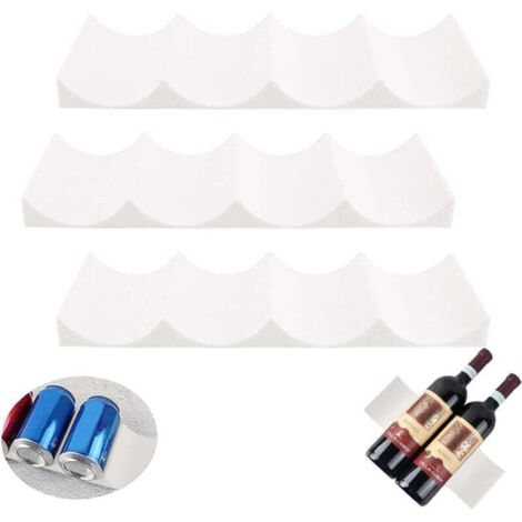 KZQ Botellero apilable, 3 piezas, estilo europeo, de plástico antideslizante, organizador de latas de cerveza para cocina, encimera, despensa y refrigerador (blanco)