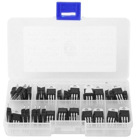 KZQ Box da 60 transistor di potenza a triodo a 3 pin e 10 valori L7805CV-LM317t, assortimento di controllo della corrente per elettronica fai da te