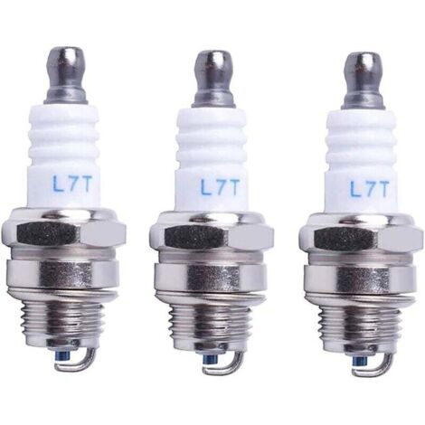 KZQ Bujía L7T para motosierra, cortacésped, motor pequeño, piezas de repuesto compatibles con Hus-qvarna Rep NGK BPMR7A 4626, equivalente a RCJ6Y Champion Bosch WSR6F, paquete de 3