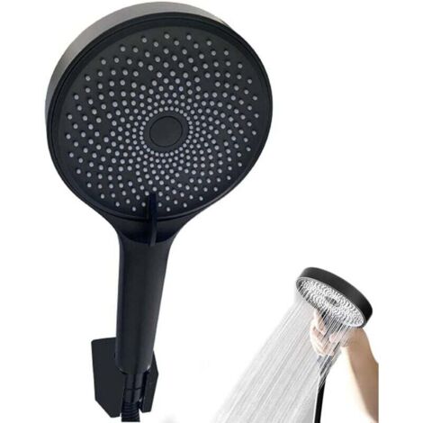 KZQ Cabezal de ducha negro, cabezal de ducha premium, ducha de alta presión, cabezal de ducha ahorrador de agua, cabezales de ducha con 3 modos de chorro de alta presión, apto para baño, spa