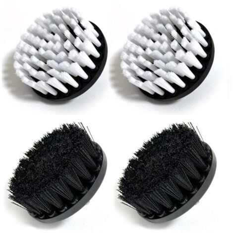 KZQ Cabezales de cepillo universales, blanco y negro, paquete de 4, cabezales de cepillo para brocas, diámetro 13,33 cm