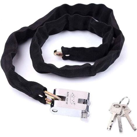 KZQ Cadena de seguridad para motocicleta de alta resistencia, 3 llaves, 100 cm, color negro