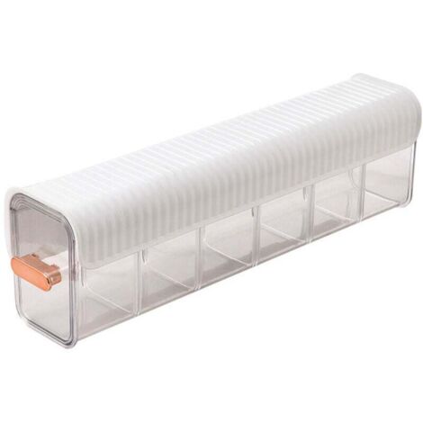 KZQ Caja de almacenamiento de pared para ropa interior, bragas, calcetines, cable de datos, organizador de armario, multifunción, 6 rejillas, blanco transparente