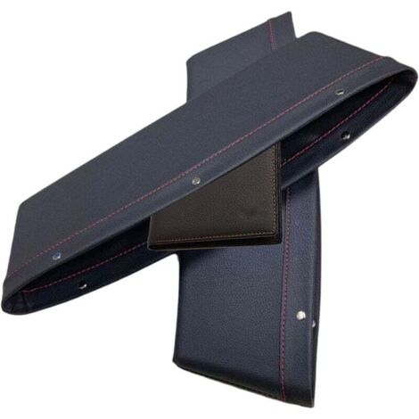 KZQ - Caja de almacenamiento para asiento de coche (2 unidades), organizador lateral de cuero sintético para asiento de coche, organizador multifuncional y caja de almacenamiento para asiento de coche