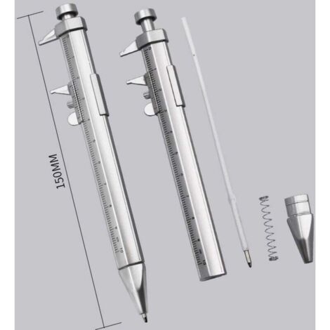 KZQ Calibrador Vernier 2 en 1 de 0 a 100 mm, bolígrafo, gadget para hombres y mujeres, regalos para ingenieros, carpinteros, estudiantes.