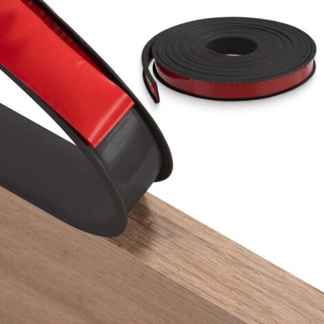 KZQ Canto flexible en forma de U para muebles, 12 mm x 5 m, autoadhesivo de TPE, para restaurar estantes de sillas, color negro.