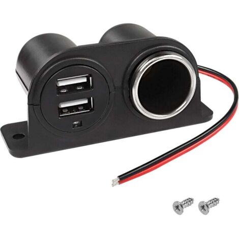 KZQ Cargador de coche con doble puerto USB para encendedor de cigarrillos, 3,1 A, adaptador de corriente de 12/24 V para coche, camión, SUV, motocicleta y barco.