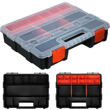 KZQ Cassetta portautensili, Sort Master Organizer, 16 scomparti, 22 x 29 x 6 cm, Scatola portautensili/Organizzatore, con divisore in plastica rimovibile, Cassetta portautensili impilabile, per viti, 