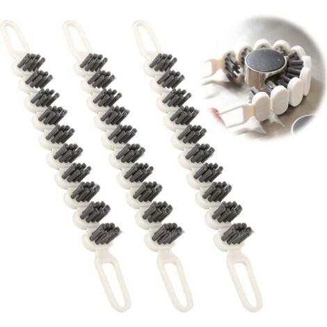 KZQ Cepillo flexible para limpiar grietas, multifunción, herramienta de limpieza para el hogar, cocina y baño (3 piezas)