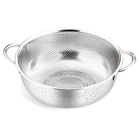 KZQ Cesta de drenaje colgante, colador de acero inoxidable con asas resistentes, para lavar frutas y verduras en el hogar y la cocina.