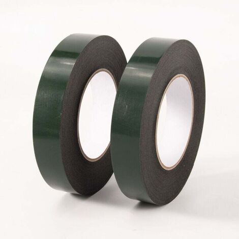 KZQ Cinta adhesiva de doble cara, espuma resistente para montaje, multiusos, resistente para automoción, paredes, carteles, exteriores, colgar cuadros, tiras de luces LED y oficina en casa, verde.