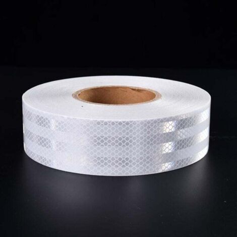 KZQ Cinta reflectante blanca, 5 cm x 10 m, autoadhesiva, de alta visibilidad, impermeable, para vehículos, bicicletas, exteriores y coches.