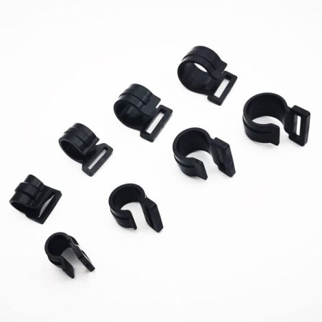 KZQ Clip per pali della tenda in plastica da 20 mm, clip a C nere riutilizzabili per il fissaggio di teloni, confezione da 20