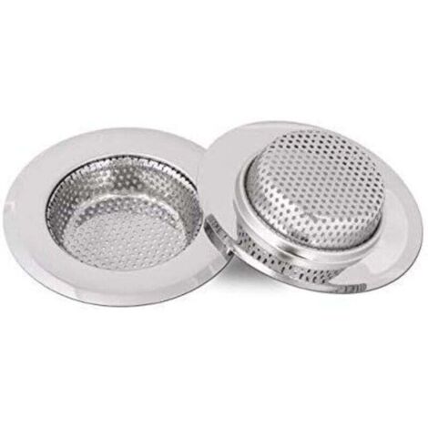KZQ Colador de fregadero de acero inoxidable, rejilla para fregadero, 18 mm de profundidad, 2 piezas de 7 cm (pequeño)