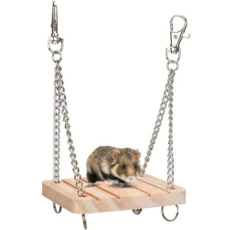 KZQ Columpio para hámster - Juguetes de madera para hámster - Hamaca columpio para hámster - Juguete para mascotas - Jaula hamaca para ejercicio molar