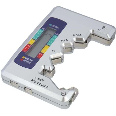 KZQ Comprobador de batería digital universal, comprobador de batería digital, comprobador de batería, detector de capacidad de batería portátil para pilas de botón AA, AAA, CDN, 9 V, 1,5 V y minip