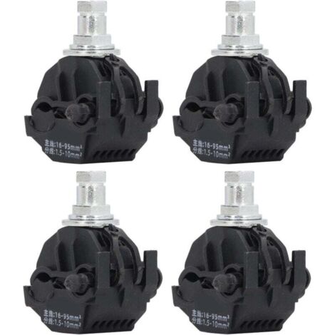 KZQ Conector de perforación de aislamiento de 4 piezas, abrazadera de perforación sin pelado, separador de cables de alta y baja tensión sin rotura de aislamiento, abrazadera de perforación de 1 k